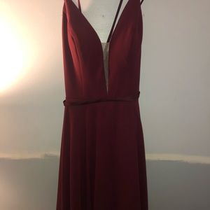 Maroon/eggplant colored bridesmaid dress